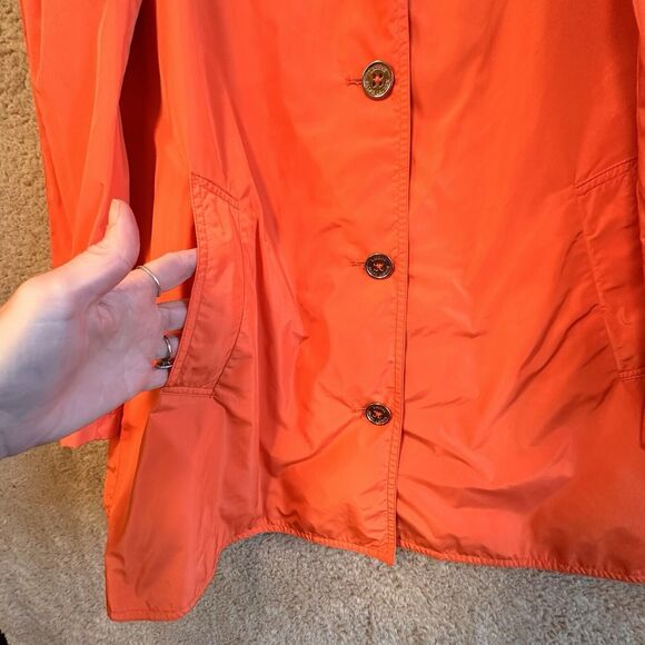 Lauren Ralph Lauren Fidajete Balmacaan Travel Trench Coat Womens Sz XL Orange - Picture 12 of 16